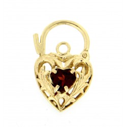 Medium Filigree Padlock with a Garnet Y/G